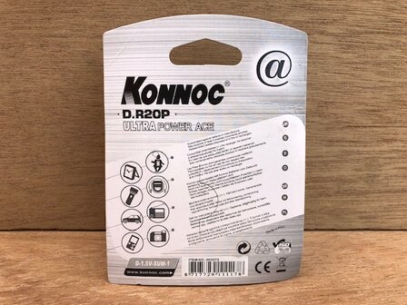 Batterijenset Konnoc D-size 2 dlg.