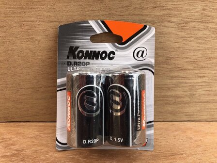 Batterijenset Konnoc D-size 2 dlg.