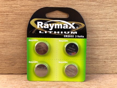 Batterijenset knoopcel Raymax Lithium CR2032 4 dlg.