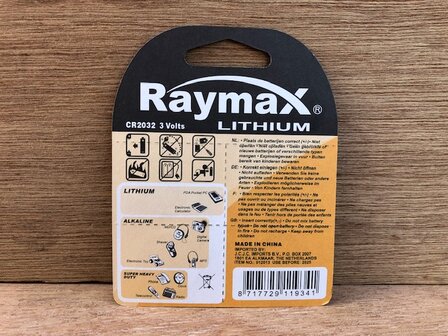 Batterijenset knoopcel Raymax Lithium CR2032 4 dlg.