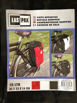 Fietstas zwart &quot;afpak&quot; 16 liter.