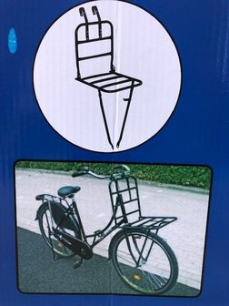 Fietsvoordrager 28&quot;  steun zwart.