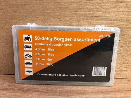 Assortimentsdoos borgpennen 50 dlg.