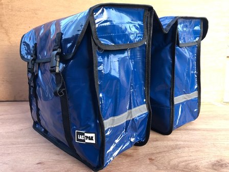 Fietstas blauw bisonyl 46 liter.