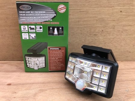 Buitenlamp LED Solar kunststof met sensor.