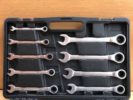 Steek ringratel sleutelset  in koffer 13 dlg.