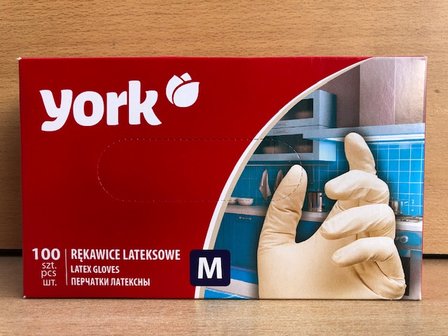 Latex handschoenenset York maat M 100 dlg.