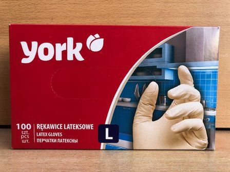 Latex handschoenenset York maat L 100 dlg.