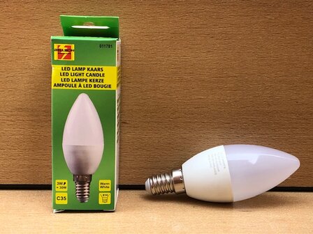 LED lamp kaars, 3 watt E14.