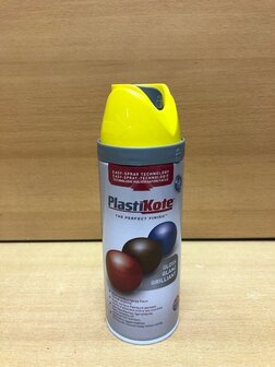 Spuitbus PlastiKote geel glans RAL1018 400ml.