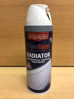 Spuitbus PlastiKote radiatorverf glans wit 400ml.