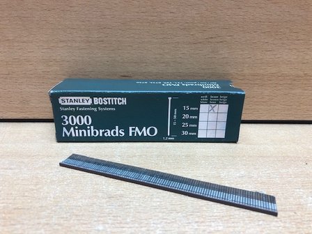 Minibrads set Bostitch 3000 stuks 1,2 x 15mm.