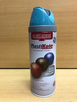 Spuitbus PlastiKote mediterraan blauw 400 ml.