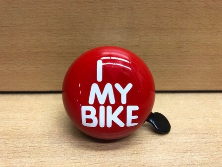 Fietsbel &quot;I love my bike&quot; rood &Oslash; 65mm.