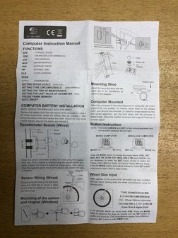 Fietscomputer digitaal 14 functies.