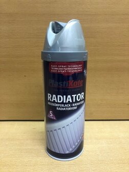 Spuitbus PlastiKote radiatorverf satin chrome 400ml.