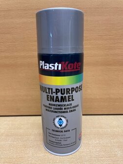 Plastikote Multi-Purpose Enamel gloss aluminium.