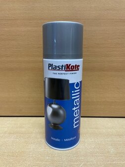 Spuitbus PlastiKote Metallic zilver 400 ml.