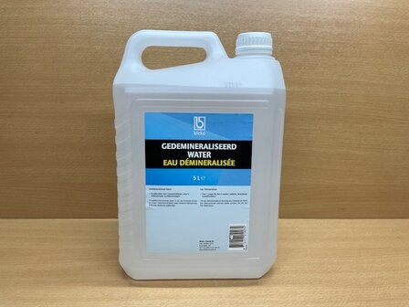 Gedemineraliseerd water 5 liter.