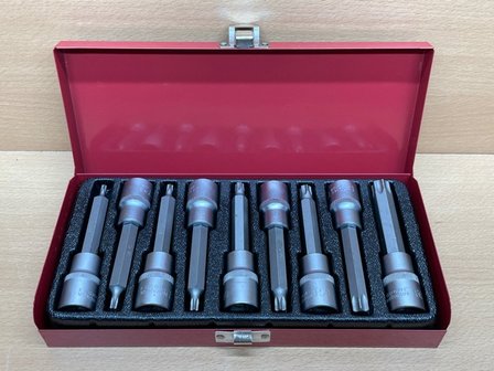 Torx set dop 1/2&quot; chroom vanadium 9 dlg.