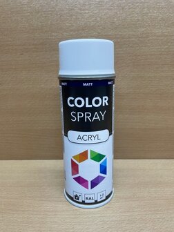 Spuitbus Color Spray verkeerswit RAL9016 400ml.