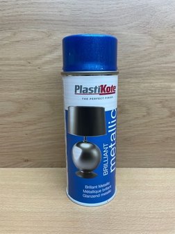 Spuitbus Plastikote metallic blauw 400ml.