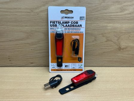 Fietslicht achter COB USB oplaadbaar.