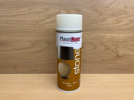 Spuitbus Plastikote Steen-effect wit 400 ml.