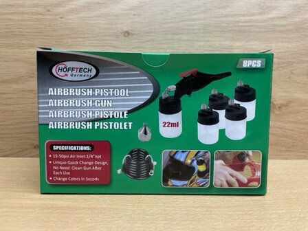 Airbrush pistool set 22ml 6 dlg.