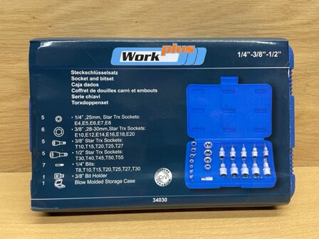 Torx bits en doppenset WorkPlus 29 dlg.