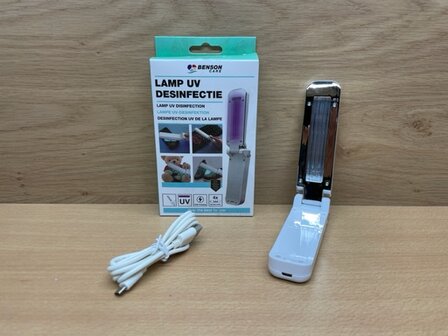 Desinfectie lamp UV USB oplaadbaar.