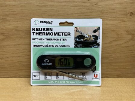 Keuken (vlees) thermometer digitaal inklapbaar.
