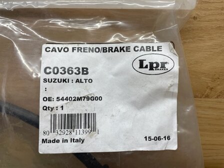 Handremkabel LPR Suzuki Alto (C0363B).