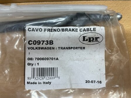 Handremkabel LPR VW Transporter (C0973B).