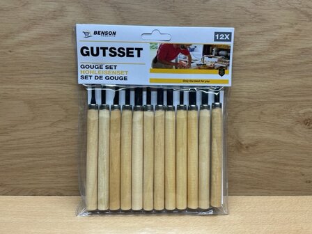 Houtsnijgutsenset 12 dlg.