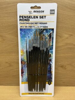 Penseelset 12 dlg rond.