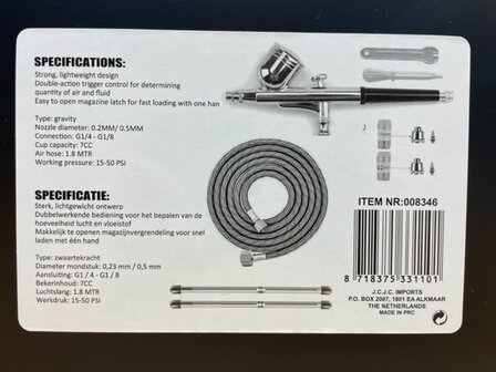 Airbrushset compleet 8 dlg.