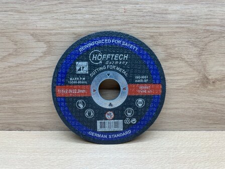 Slijpschijf metaal 115x2mm Hofftech Germany.