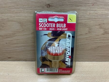 Scooterlamp BAY 15D 30 led 12 volt 21/5watt.