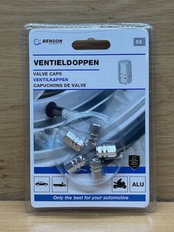 Ventieldoppenset aluminium 5 dlg.