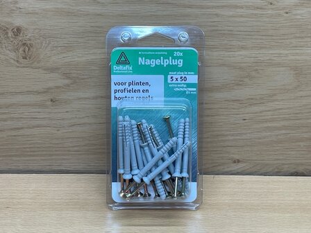 Slagpluggenset 20 stuks 5x50mm.