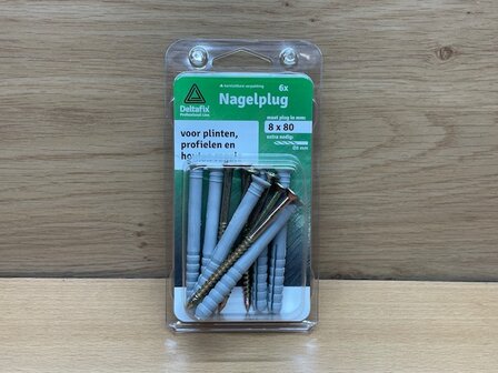 Slagpluggenset 6 stuks 8x80mm.