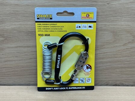 Kabel-karabijn cijferslot 2,5x900mm.
