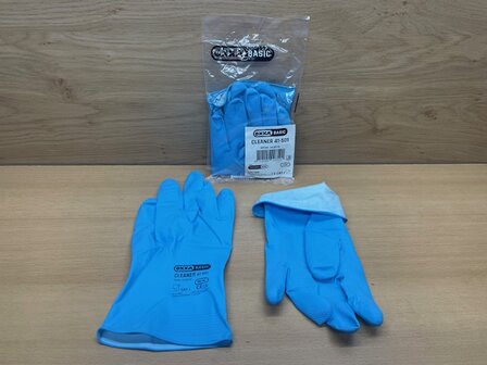 Huishoudhandschoenen latex blauw maat XL.