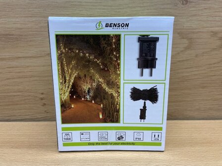 Lichtsnoer 100 witte LED&#039;s 11,2m.