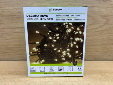 Lichtsnoer 100 witte LED&#039;s 11,2m.