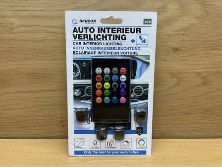 Auto interieurverlichting 4 LED&#039;s 12 volt.