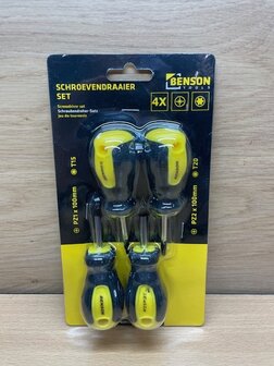 Stubby schroevendraaierset  torx pozidrive 4 dlg.