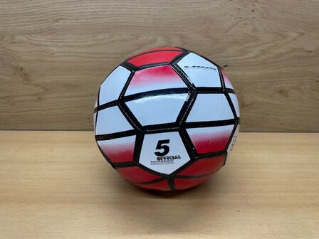 Voetbal B-Sports rood wit zwart maat 5.