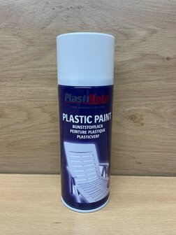 Plastikote plastic spray wit glans 400ml.